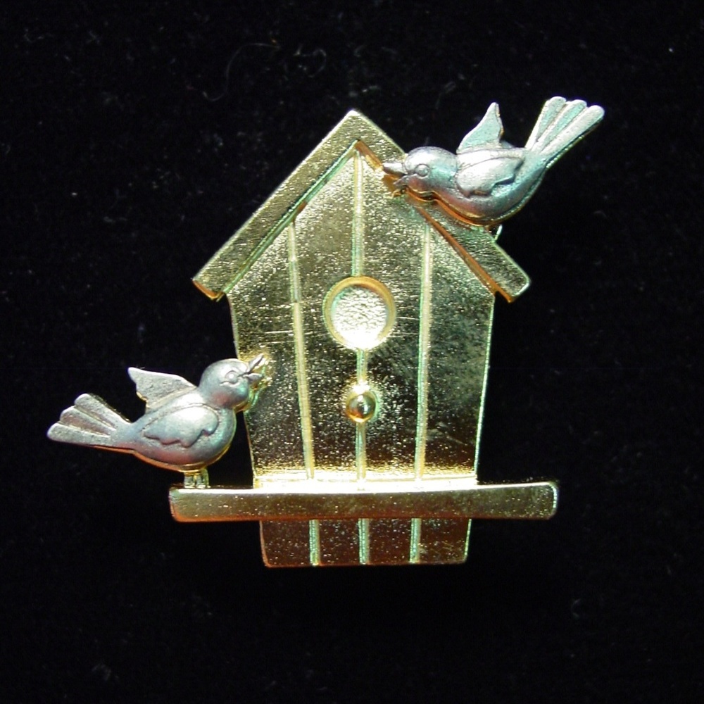 🆕 ‘Birdhouse’ Pin with ‘Bird’ Pierced Earrings